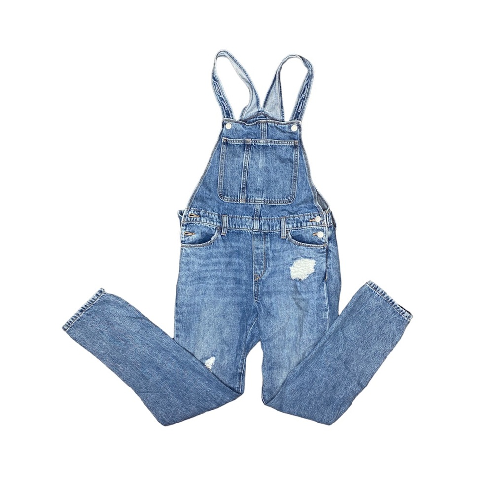 distressed overalls